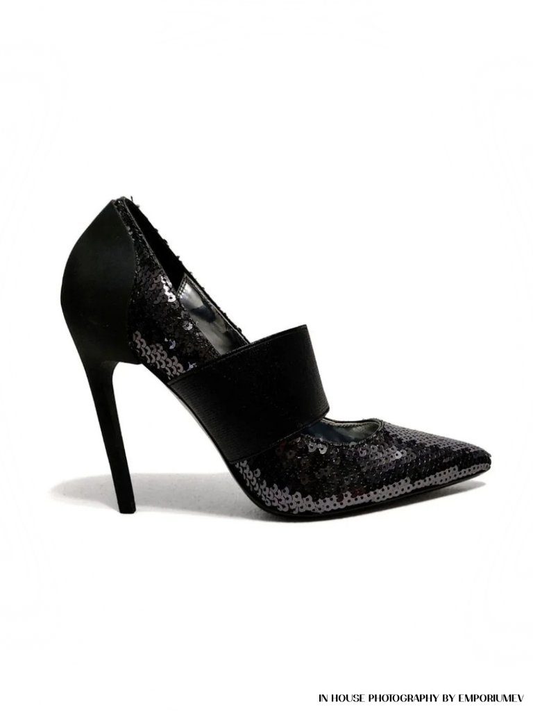 Diesel D-Slanty Hhe Gunmetal Sequin Women 7 Us Pumps
